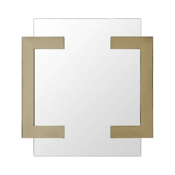 HomeRoots 372103 Polished Gold Stainless Steel Mirror, 35 x 35 x 2 in.