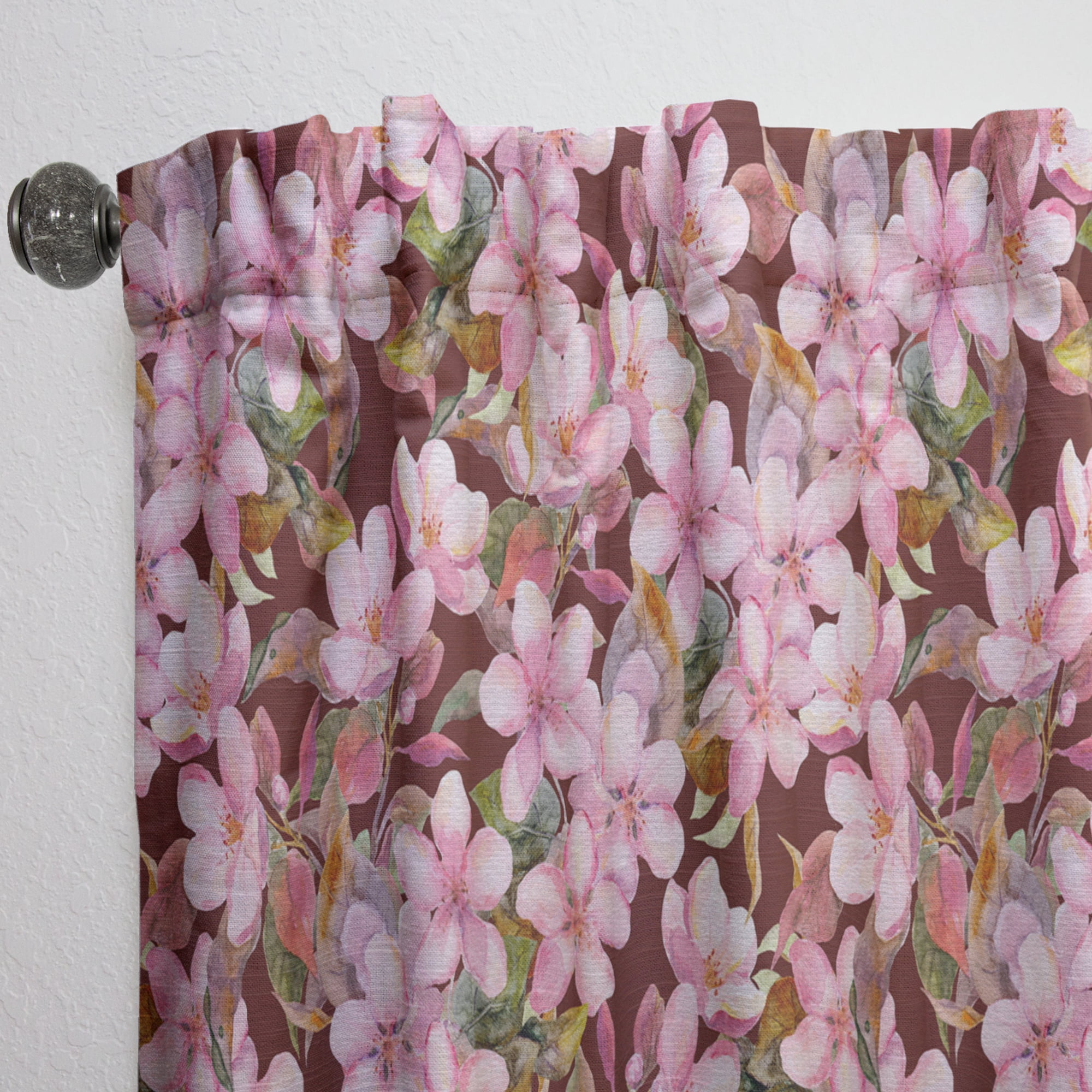 Designart 'Blossom Pink LII' Traditional Curtain Panel
