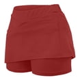 thumbnail image 4 of Gyujnb Tennis Skirts for Women, Trendy Stretchy Tummy Control High Waist Mini Skirt Summer Casual Athletic Skort with Pockets,Red, 4 of 4