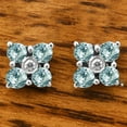thumbnail image 6 of Aquamarine & Cubic Zircon Stud 925 Sterling Silver Earrings Jewelry DGE1069_G E-1058, 6 of 6