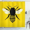 thumbnail image 1 of Ambesonne Queen Bee Shower Curtain, Honeybee Silhouette, 69"Wx84"L, Black Yellow White, 1 of 3