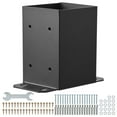 thumbnail image 1 of KFFKFF Post Base Set of 4, Inner Dimensions 3.6"x3.6", Sturdy Powder-Coated Post Anchor in Matte Black, Wooden Post Brackets Ideal for Pavilion Deck Railing Support and Deck Base Plate, 1 of 9