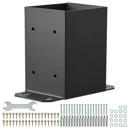 

SKYSHALO 4-Pack Post Base 3.6 x3.6 Inner Dimension Durable Powder-Coated Anchor Brackets in Matte Black for Deck Pavilion and Railing Support