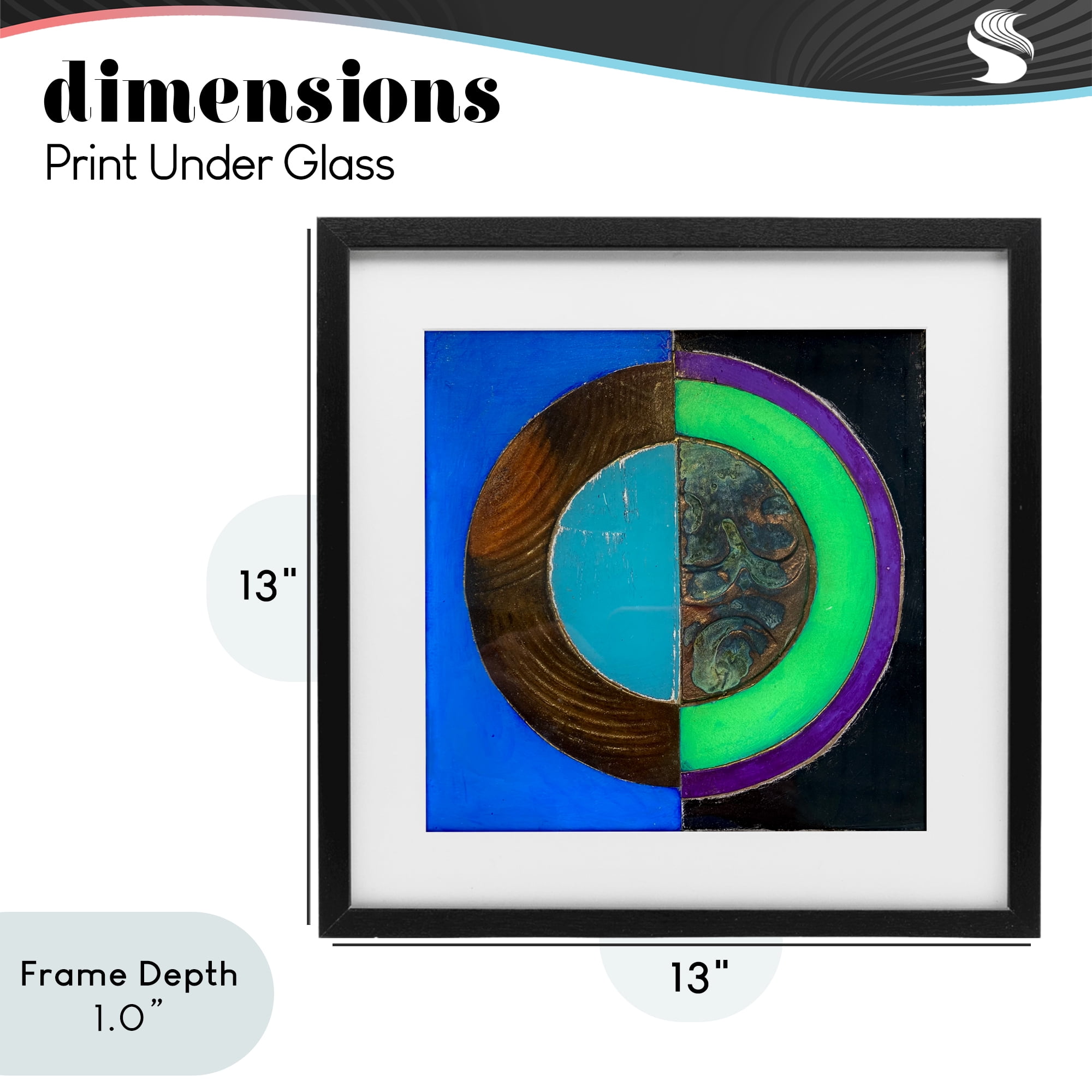 Stupell Industries Nocturnal Circle Symmetry Black Framed Print Under Glass, design by Matthew Finger