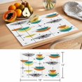 thumbnail image 6 of Orange Turquoise Placemats Set of 4 Boho Yellow Grey Color Block Bohemian Place Mats Indoor Wipeable Table Mats Washable Cloth Dining Table Placemats for Kitchen Holiday Party Home Decor 13x19 Inch, 6 of 9