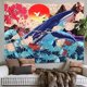 thumbnail image 5 of JM Tapiz Ukiyo-e Ocean Wave Koi para colgar en la pared grande JM, 5 of 5