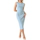 thumbnail image 2 of Vestido formal midi sin mangas de cuello barco para mujer Inspire Chic azul claro M, 2 of 5