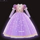 thumbnail image 1 of Vestido de princesa Rapunzel para niños, disfraz enredado con luz LED para cumpleaños, Carnaval, fiesta de Halloween, ropa de fantasía para niñas Fivean unisex, 1 of 2