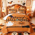 thumbnail image 2 of Manfei Cartoon Halloween Quilt Full,Ghost And Pumpkin Full Bedspread Sets,3pcs,1 Coverlet and 2 Pillowcases, 2 of 7