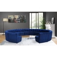 thumbnail image 2 of Maklaine 14-Piece Modular Contemporary Velvet Sectional Sofa in Navy, 2 of 8