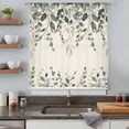 thumbnail image 4 of Green Eucalyptus Sheer Curtains 54 Inches Long, Farmhouse Weeping Leaves on Linen Light Filering Curtains, Breathable Simi Curtain Privacy Drapes for Kitchen Bathroom Small Window Treatment, 4 of 9