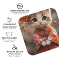 thumbnail image 3 of Kdxio Adorable Kitten In Kimono Funny Coasters,4 Pcs Leather Coasters,Housewarming Gifts,Protect Furniture from Water Marks Scratch and Damage, 3 of 6