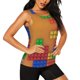 thumbnail image 2 of Balery Colorful Building Blocks A Camiseta sin mangas estampada ligera para mujer, tops de entrenamiento sin mangas, camisetas de yoga transpirables de secado rápido.-X-Large, 2 of 7