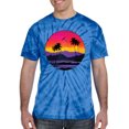 thumbnail image 2 of Wild Bobby, Tropical Paradise Beach Sunset, Streetwear, Tie-Dye Tees, Spiral Royal, Medium, 2 of 3