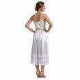 thumbnail image 4 of Women's Satin Midi Half Slip Skirt with Lace Trim, Elastic Waist A-Line Silky Underskirt, Soft Under Dress Skirt for Women Office Date Night Daily Wear, 4 of 8