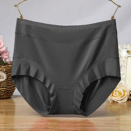 Rigardu Hot Sale!! Women s Cotton Underwear High Waisted Full Coverage Ladies Soft Strech Breathable Panties Solid Color High Waist Plus Size Loose Comfortable High Resilience Casual Underwear