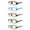 Black, Brown, Blue, Green and Gray, variant on EYE ZOOM 5 Pack Classic Rectangular Plastic Reading Glasses for Men and Women, Tortoise Green +1.25
