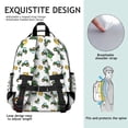 thumbnail image 5 of Cartoon Tractors Green White Pattern Backpack for School,Cute School Bag,Schoolbag with Adjustable Shoulder Straps & Padded Back,15.25"x11.5"x5.25", 5 of 5