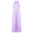 thumbnail image 3 of CHICTRY Girls Chiffon Ball Gown Juniors Youth Sleeveless High Waist Wide Leg Maxi Jumpsuit Formal Dress Outfit Lavender 14, 3 of 7