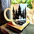 thumbnail image 2 of Coffee Quips Mugs, 12 oz, Silhouette Early Morning Fishing on the Lake Ceramic Coffee Mug, 2 of 7