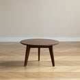thumbnail image 3 of MAYEERTY Solid Oak Wood Round Coffee Table – Walnut Color, 60 x 60 cm, 3 of 7