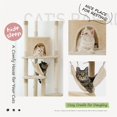 thumbnail image 6 of Pefilos Floor to Ceiling Cat Tree for Indoor 92.9"-101.6" Height Adjustable Cat Tower Tall Kitty Climbing Play House with Scratching Posts, Cozy Cat Condo, Perches and Large Hammock, Beige, 6 of 7