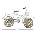 thumbnail image 3 of 19" x 12" Brown Metal Bike Sculpture with Carved Wood Wheels, by DecMode, 3 of 9