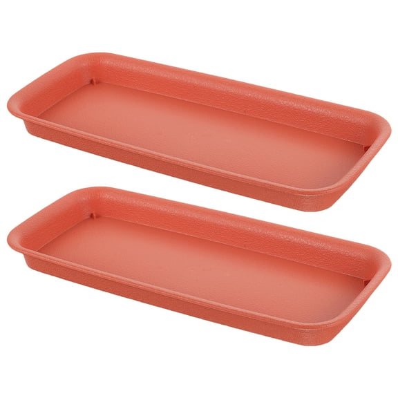 Niceauty 2Pcs Plant Drainage Trays in Red Plastic Convenient Pot Saucers for Indoor Flower Gardening