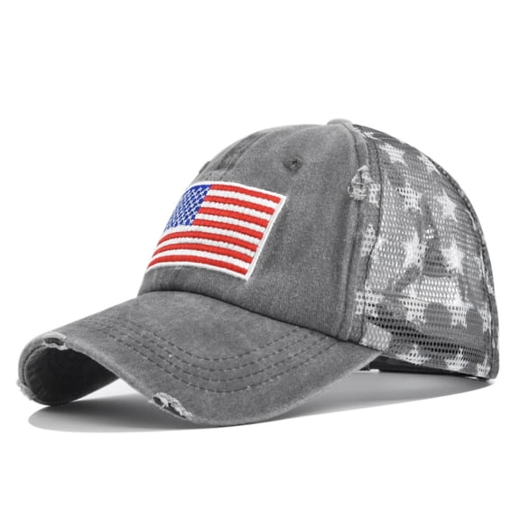 Men's Women's Baseball Cap American Flag Embroidery Washed Cotton Adjustable USA Dad Hat Sun Hat Star Trucker Hat Hip Hop Hat 4th of July Accessories