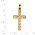 thumbnail image 2 of Beautiful 14k Polished Lattice Textured Cross Pendant, 2 of 2