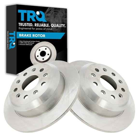 TRQ Rear Brake Rotors Set Solid Fits Select 2018-2021 Jeep Wrangler