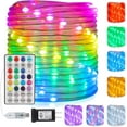 thumbnail image 1 of FrostHike Rope Lights. 33ft 100LED RGB String Lights. 16 Color Changing 12 Modes Waterproof Rope Lights. USB Powered Tube Lights with Remote Control for Halloween. Christmas. Garden. Party. Room Decor, 1 of 5