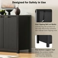 thumbnail image 3 of MODERNLUXE Buffet Bahut de 55 Pouces avec Rangement, Table Console de Style Ferme pour Café-Bar avec Tablettes Ajustables pour Cuisine, Entrée, Noir, 3 of 9