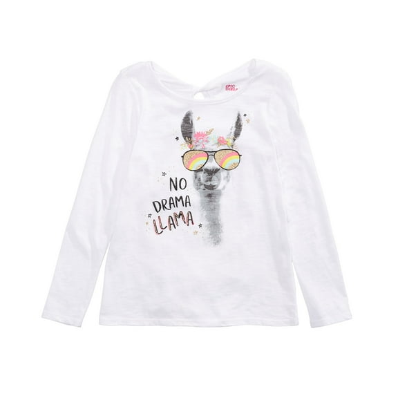 Epic Threads Big Girls No Drama Llama T-Shirts – White, Small
