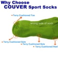 thumbnail image 7 of Couver Unisex Dri-Tek Moisture Wicking Athletic Crew Socks 2-Pack White Size 9-11, 7 of 7