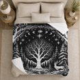 thumbnail image 5 of Celestial Woodland Deer Snowy Forest, Peaceful Woodland Scene, Warm Flannel Blanket for Cabin and Lodge with Detailed Artwork, Wildlife Lovers Housewarming Gift, Fantasy Home Decor, 5 of 9