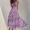 thumbnail image 2 of Vestido Corto de Verano de Moda sin Mangas con Cuello en V Impreso Vestido Casual Grande Del Doblado para Diario, 2 of 5