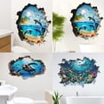 thumbnail image 4 of Wall Decal 3D Turtle Underwater World, 3D Effect Bathroom Decorative Sticker, Self-Adhesive Ocean Animal Wall Art For Bedroom Living Room Home Office (B1Pc), 4 of 5
