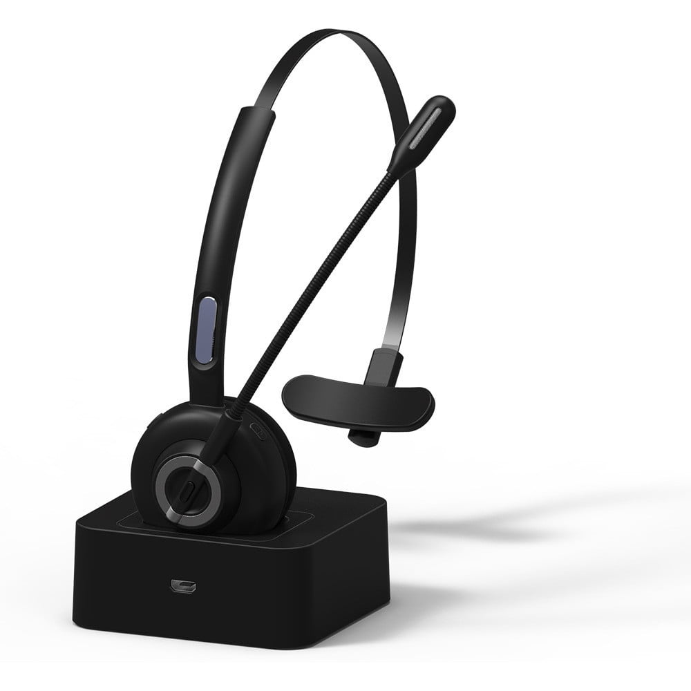 VALSEEL Trucker Bluetooth Headset Wireless Headset with Microphone for PC Bluetooth Headset with Microphone Noise Cancelling for Cell Phones Computer Truck Drivers on Clearance