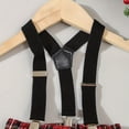 thumbnail image 6 of 9-12 Months Newborn Bodysuit Romper Toddler Boy Clothing Sets Plaid Shirt Bowtie And Suspender Strap Pants Outfits Long Sleeve Newborn Fall Winter Clothes,Red Jumpsuit, 6 of 8