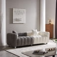thumbnail image 4 of 84" Teddy Velvet 3-Seater Bubble Couch, Plush Modern Sofa with Deep Seat & 6 Metal Legs for Living Room, Bedroom, Office, 4 of 7