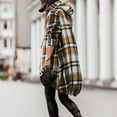thumbnail image 4 of Plaid Trench Coat Womens Windbreaker Jacket Printed Shirt Zipper Irregular Jacket, 4 of 9