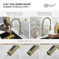 thumbnail image 3 of Modena Single Handle Brushed Gold Pull Down Kitchen Faucet with Reversible Osmosis, 3 of 15