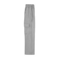 thumbnail image 6 of HAOTAGS Girls Elastic Waist Pants with Drawstring (4-13) Casual Solid Color Outdoor Sport Pants with Side Pockets Gray Size 13 Years, 6 of 9
