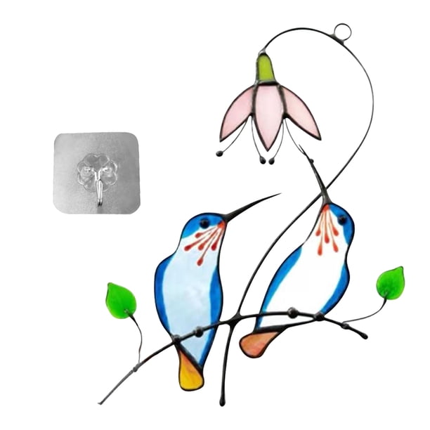 Inteprter Colgante de jardín Forma de pájaro Decoración Colgante Adorno para el hogar al aire libre con percha Decoración del hogar Azul Inteprter HA003700-01B