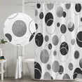 thumbnail image 5 of Grey Black Polka Dots Shower Curtain, Waterproof Shower Curtains for Bathroom, Modern Abstract Art Washable Fabric Bathtub Curtain Set Bath Decor with 12 Hooks Extra Long 72"x96", 5 of 8