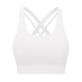 thumbnail image 4 of HNMKIU Sports Bras for Women Large Bust Sensation Built in Cup Breathable Back Support Bra for Running and Fitness Wireless Bras for Women White,M, 4 of 5