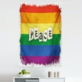 thumbnail image 1 of Pride Tapestry, Grunge and Colorful Striped Backdrop Peace Wording Vintage Gay Lesbian Flag Print, Fabric Wall Hanging Decor for Bedroom Living Room Dorm, 5 Sizes, Multicolor, by Ambesonne, 1 of 1