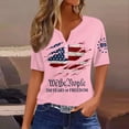 thumbnail image 2 of America 250th Anniversary Patriotic Tops Women Short Sleeve Button Henley Shirts 4th of July Tee, 2 of 4