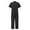 Black, variant on KBKYBUYZ Men's Short-Sleeve Work Coveralls Lightweight with Elastic Waist,Zip Front Overalls for Men,Stain Wrinkle Resistant Jumpsuit Cargo with Multi Pockets Trousers,Full Length Pants